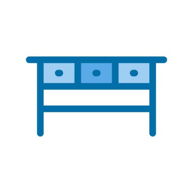 Masa İçi Mavi Vektör Simgesi Tasarımı