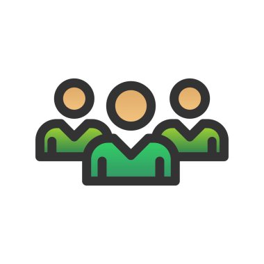 İnsanlar Gradyan Vektör Simgesi Tasarımı Doldurdular