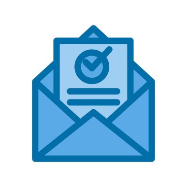 Oylama Doldurulmuş Mavi Vektör Simgesi Tasarımı