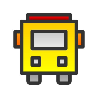 Okul Otobüsü Gradyan Vektör Simgesi Tasarımı