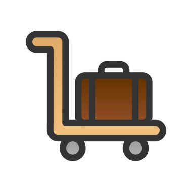 Bagaj Arabası Gradyan Vektör Simgesi Tasarımı