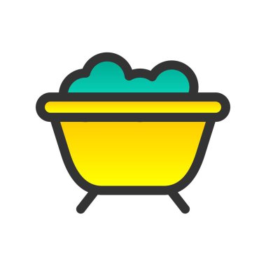 Küvet Doldurulmuş Gradyan Vektör Simgesi Tasarımı