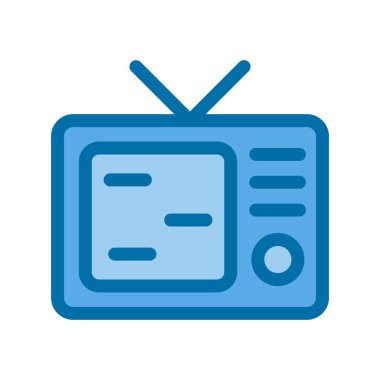 Mavi Vektör Simgesi Tasarımlı TV Ekranı