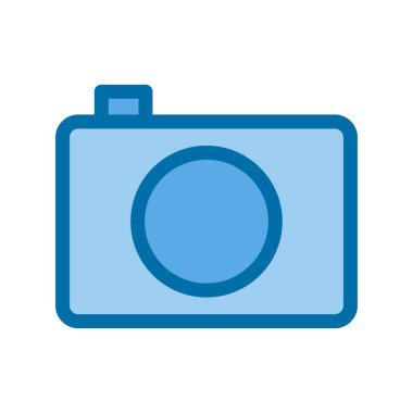 Kamera Dolu Mavi Vektör Simgesi Tasarımı