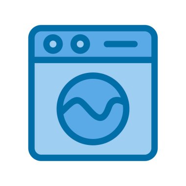 Çamaşır Makinesi Mavi Vektör Simgesi Tasarımı