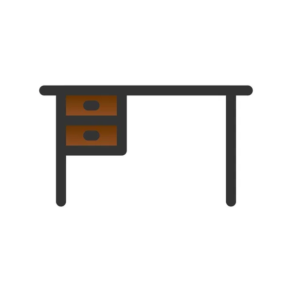 Desk Filled Gradient Vector Icon Desig — 스톡 벡터