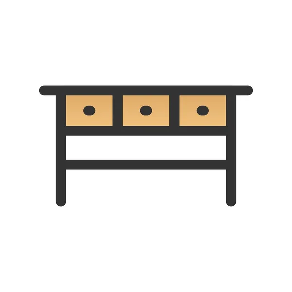 Desk Töltött Gradient Vector Icon Desig — Stock Vector