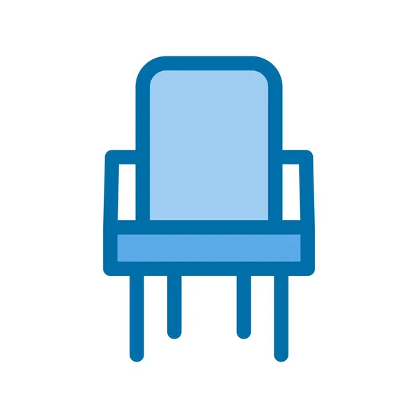 Cadeira Preenchida Azul Vetor Ícone Desig —  Vetores de Stock