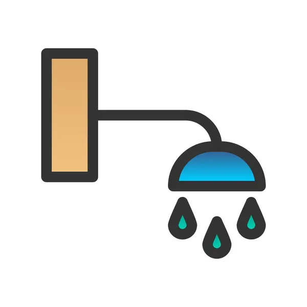 シャワー充填グラデーションベクトルアイコンデザイン — ストックベクタ
