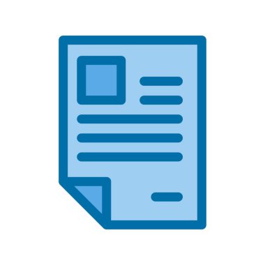 Mavi Vektör Simgesi Tasarımı Doldurulmuş Beyaz Kağıt