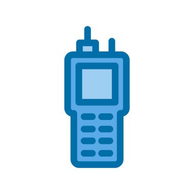 Mavi Vektör Simgesi Tasarımı Doldurulmuş Walkie talkie