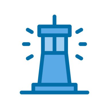 Işık Evi Mavi Vektör Simgesi Tasarımı