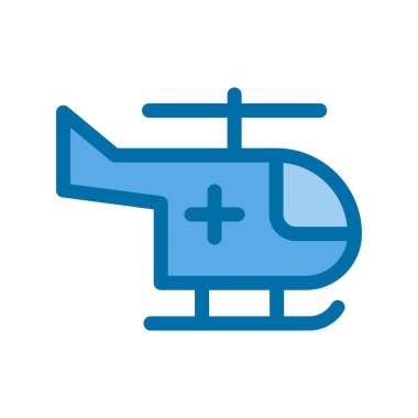 Helikopter Mavi Vektör Simgesi Tasarımı