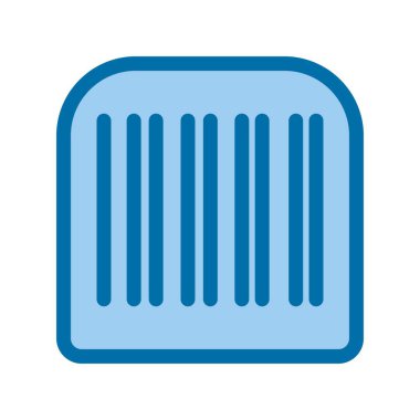 Barkod Mavi Vektör Simgesi Tasarımı