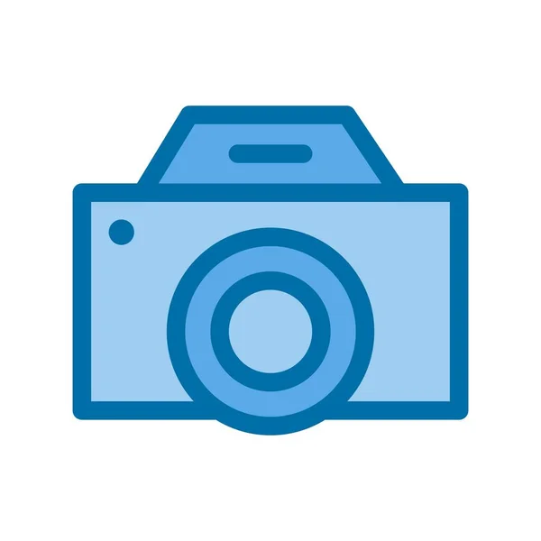 Camera Filled Blue Vector Icon Design — Stock Vector