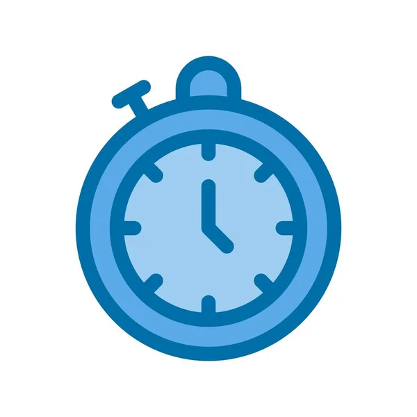 Stop Horloge Gevuld Blauwe Vector Icoon Ontwerp — Stockvector