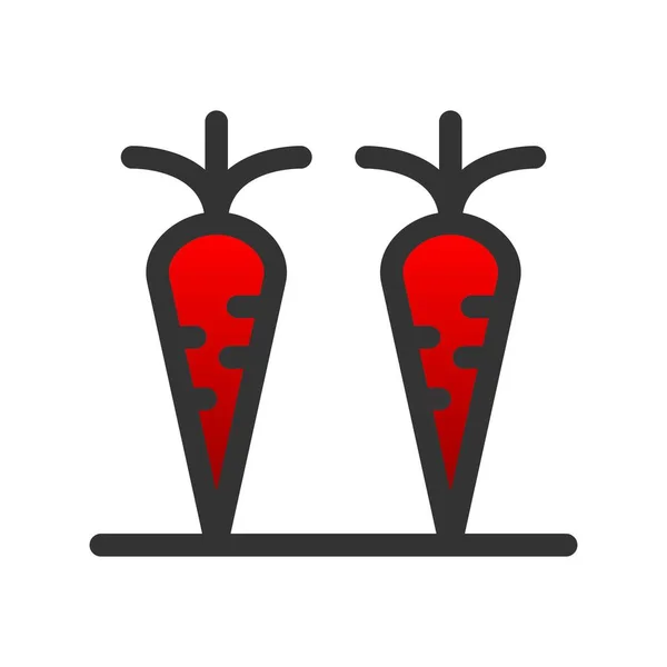 Zanahorias Relleno Gradiente Vector Icono Diseño — Archivo Imágenes Vectoriales