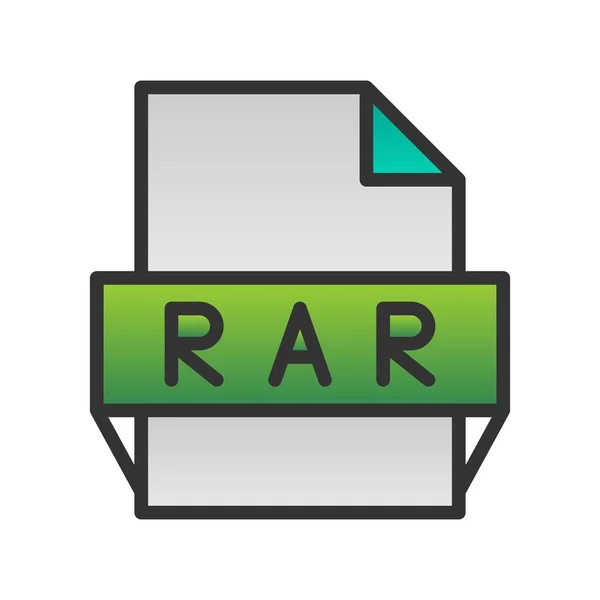 Rar Relleno Gradiente Vector Icono Diseño — Vector de stock