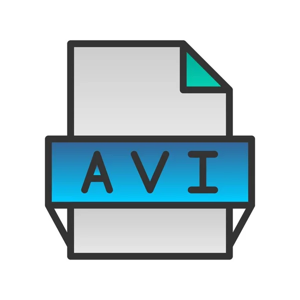 Avi Gefülltes Gradienten Vektor Icon Design — Stockvektor