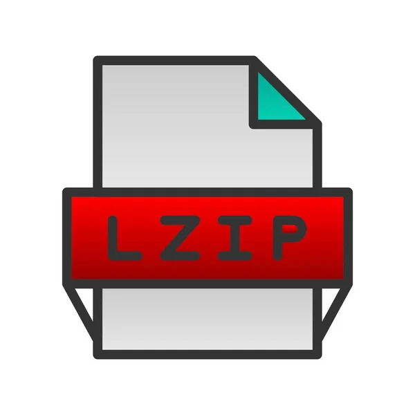 Lzip Filled Gradient Vector Icon Design — Stock Vector
