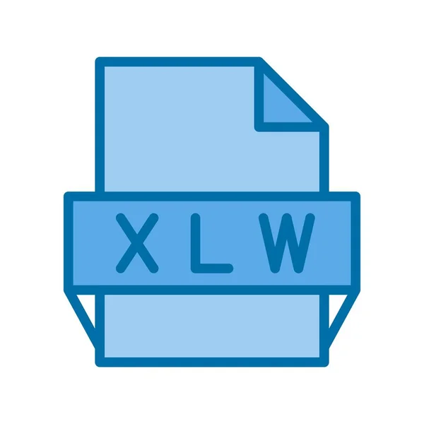 Návrh Ikony Xlw Modrým Vektorem — Stockový vektor