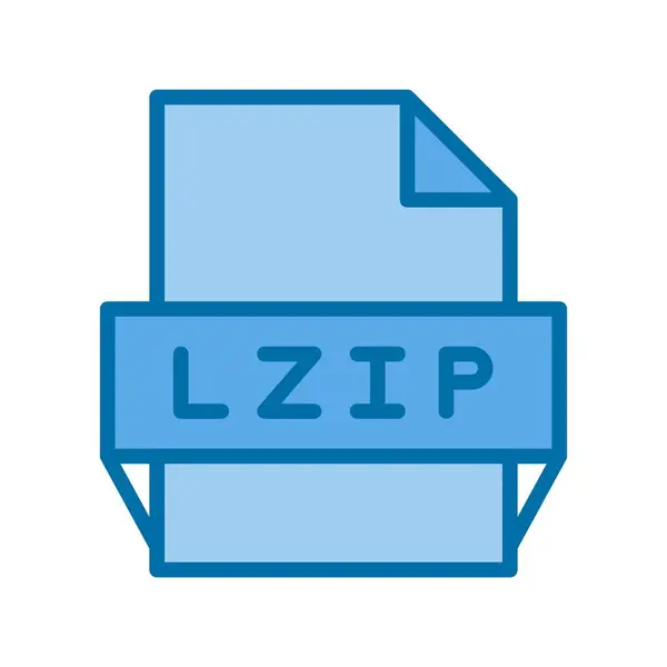 Lzip Filled Blue Vector Icon Design — Stock Vector