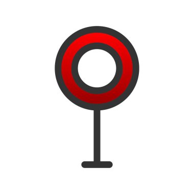 Trafik Dolu Gradyan Vektör Simgesi Tasarımı Yok