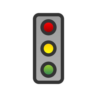Trafik Işığı Gradyan Vektör Simgesi Tasarımı