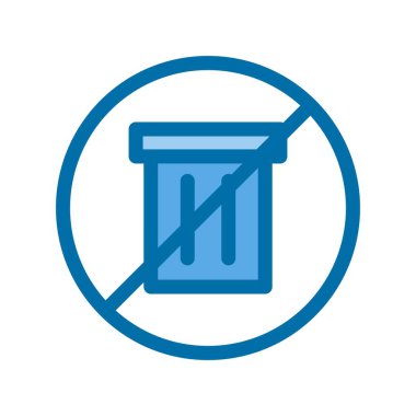 Çöp Doldurulmuş Mavi Vektör Simgesi Tasarımı