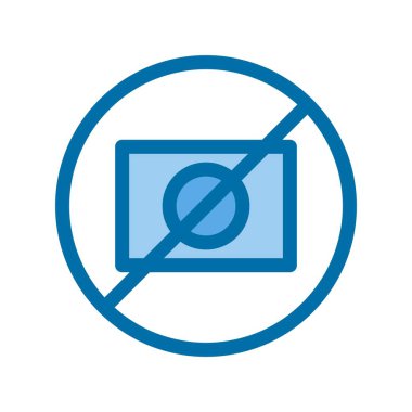 Mavi Vektör Simgesi Tasarımı Dolu Kamera Yok