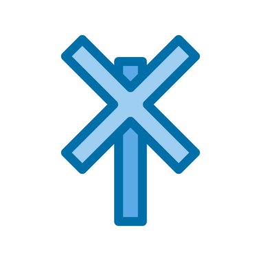 Seviye Geçişi Dolu Mavi Vektör Simgesi Tasarımı