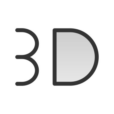 3d Doldurulmuş Gradyan Vektör Simgesi Tasarımı