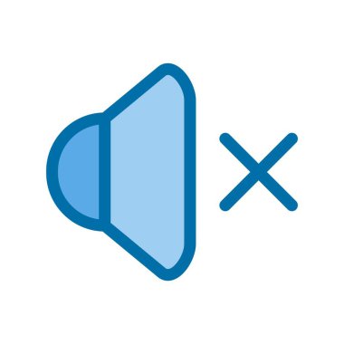 Dilsiz Mavi Vektör Simgesi Tasarımı