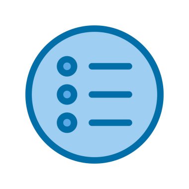 Menü Doldurulmuş Mavi Vektör Simgesi Tasarımı