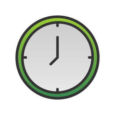 Saat Doldurulmuş Gradyan Vektör Simgesi Tasarımı