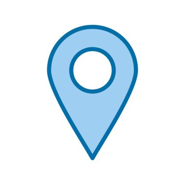 Konum Mavi Vektör Simgesi Tasarımı