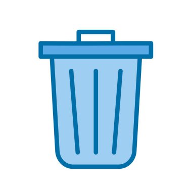 Geri Dönüşüm Kutusu Dolu Mavi Vektör Simgesi Tasarımı