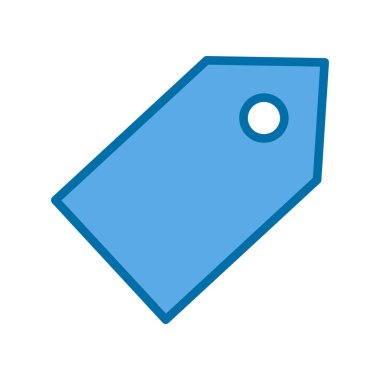 Etiket Doldurulmuş Mavi Vektör Simgesi Tasarımı