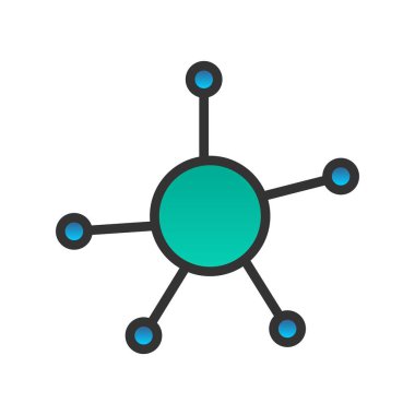 Bağlantı Dolu Gradyan Vektör Simgesi Tasarımı