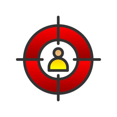 Hedef Doldurulmuş Gradyan Vektör Simgesi Tasarımı