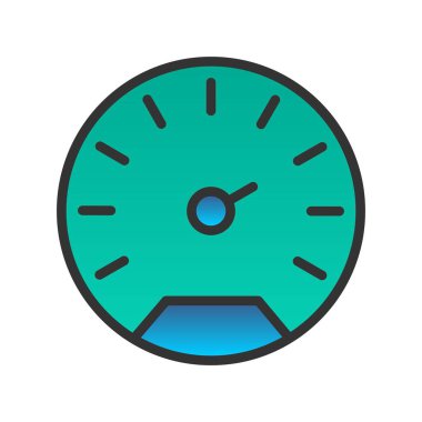 Hız Ölçer Dolu Gradyan Vektör Simgesi Tasarımı