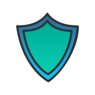 Kalkan Dolu Gradyan Vektör Simgesi Tasarımı