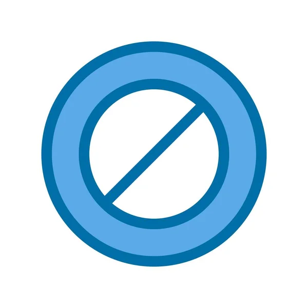 Projekt Ikony Niebieskiego Wektora Wypełniony Zakazem — Wektor stockowy