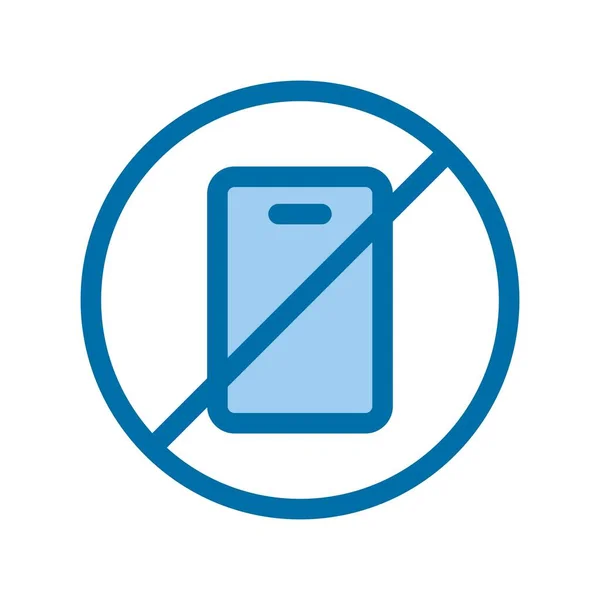 Nenhum Telefone Preenchido Blue Vector Icon Design — Vetor de Stock