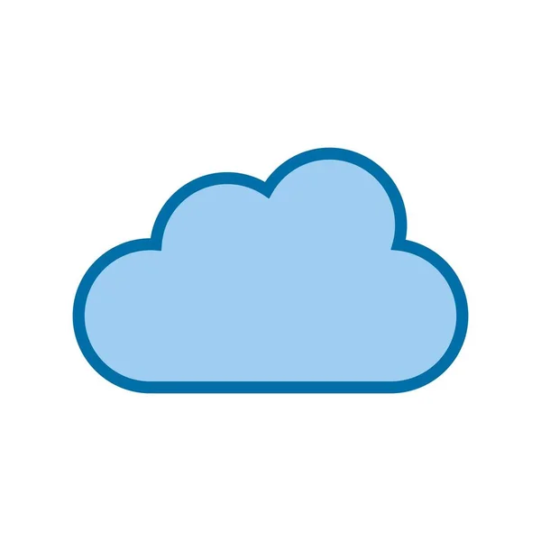 Cloud Gevuld Blauw Vectoricoon Ontwerp — Stockvector