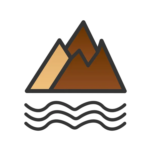 Montaña Llena Gradiente Vector Icono Diseño — Vector de stock