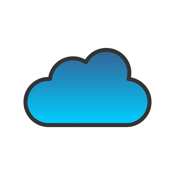 Wolkengefülltes Gradient Vector Icon Design — Stockvektor
