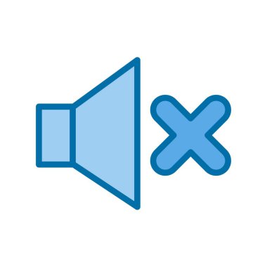 Dilsiz Mavi Vektör Simgesi Tasarımı