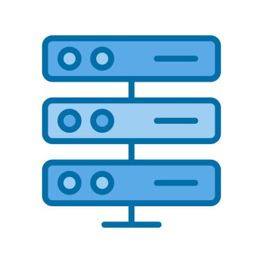 Sunucu Mavi Vektör Simgesi Tasarımı
