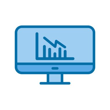 Büyüme Doldurulmuş Mavi Vektör Simgesi Tasarımı